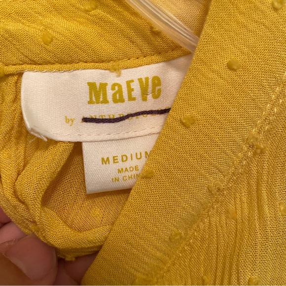 Anthropologie Maeve Yellow Lola Swiss Dot Sleeveless Top Size Medium - Picture 6 of 6